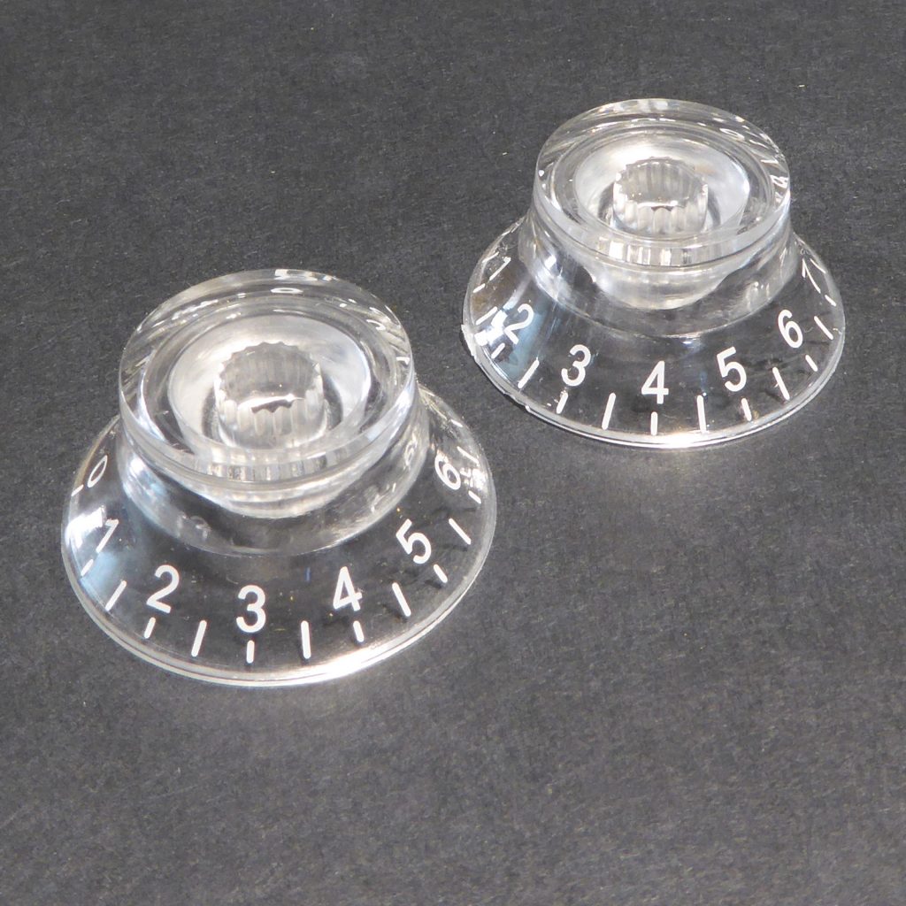 Bell Shaped Transparent / Clear Guitar Control Knobs