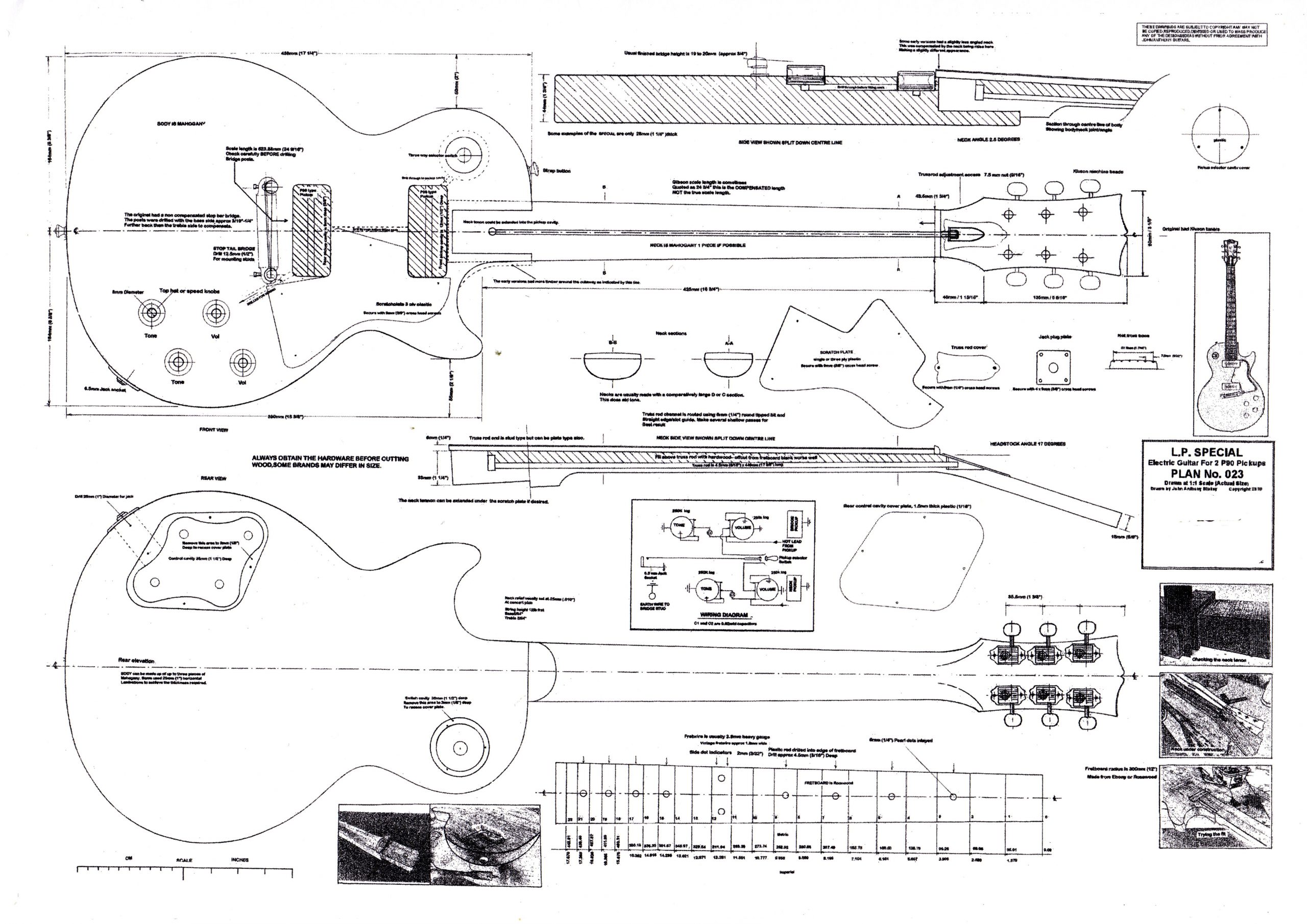 Plan To Build Les Paul Special Electric Guitar