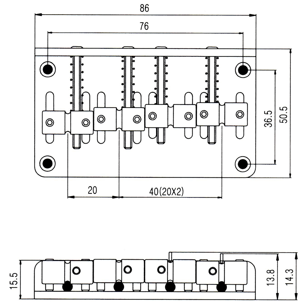 Four String Bass Bridge